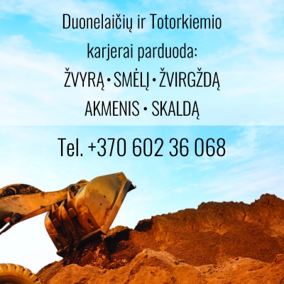 Žvyras, smėlis, žvirgždas i&scaron; karjero